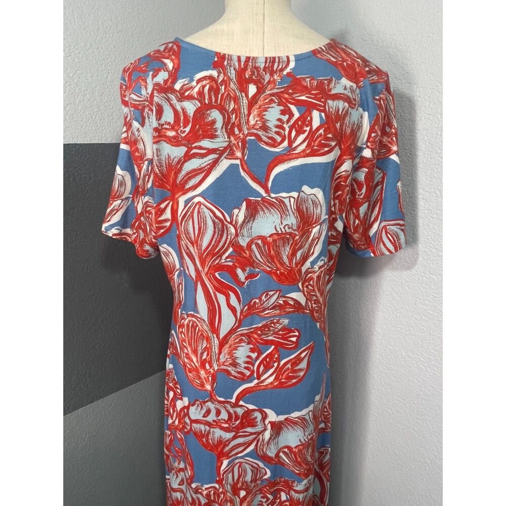 Soft Surroundings Spritzer Twist Front Maxi Dress Large Blue Orange Costal Knit - Picture 4 of 10